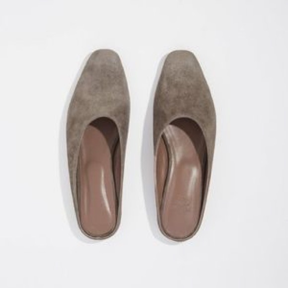 Maryam Nassir Zadeh— Suede Square-Toe Mules Grey - Picture 2 of 3